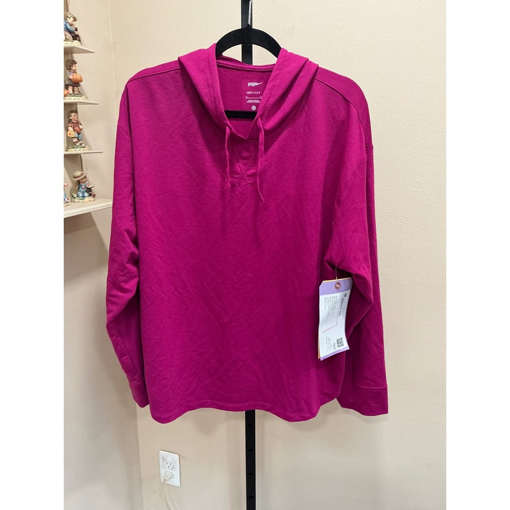 Nike Yoga Dri-FIT Fleece Hoodie 1X Dynamic Berry DN5593-549 Long Sleeve Plus